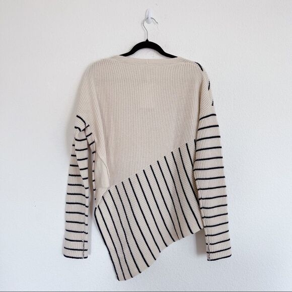 Brochu Walker Reir Striped wool cashmere Sweater Beige Size S - Picture 4 of 8
